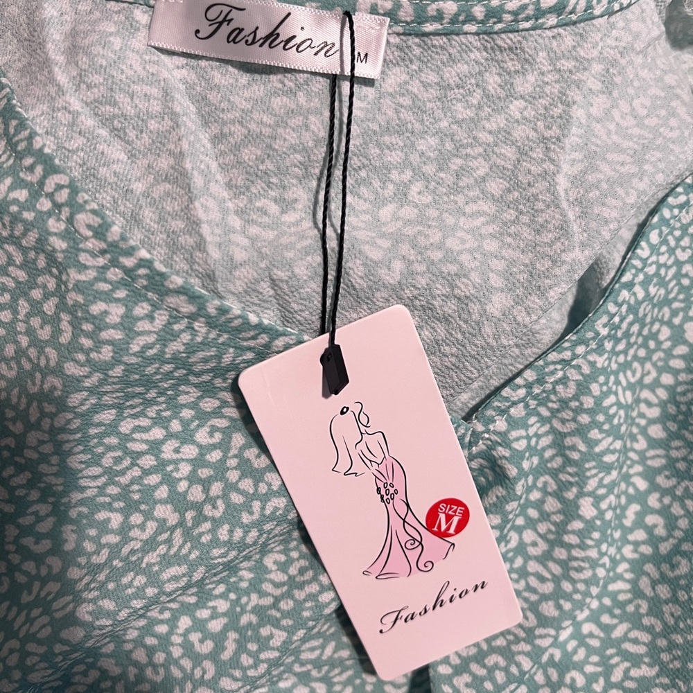 Women's Green Patterned Top - Picture 3 of 3